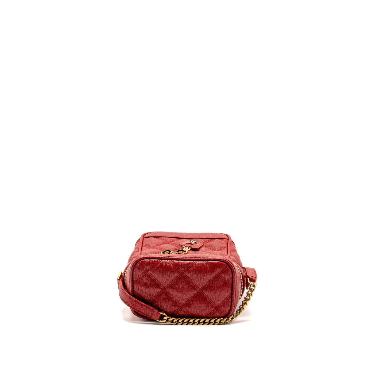 Saint laurent/YSL Paris 80’s quilted vanity crossbody bag calfskin red GHW