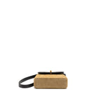CHANEL 25A SUEDE PATCHWORK MINI CROSSBODY BAG LAMBSKIN BROWN/BLACK GHW (MICROCHIP)