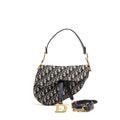 DIOR MEDIUM SADDLE BAG BLUE OBLIQUE CANVAS GHW