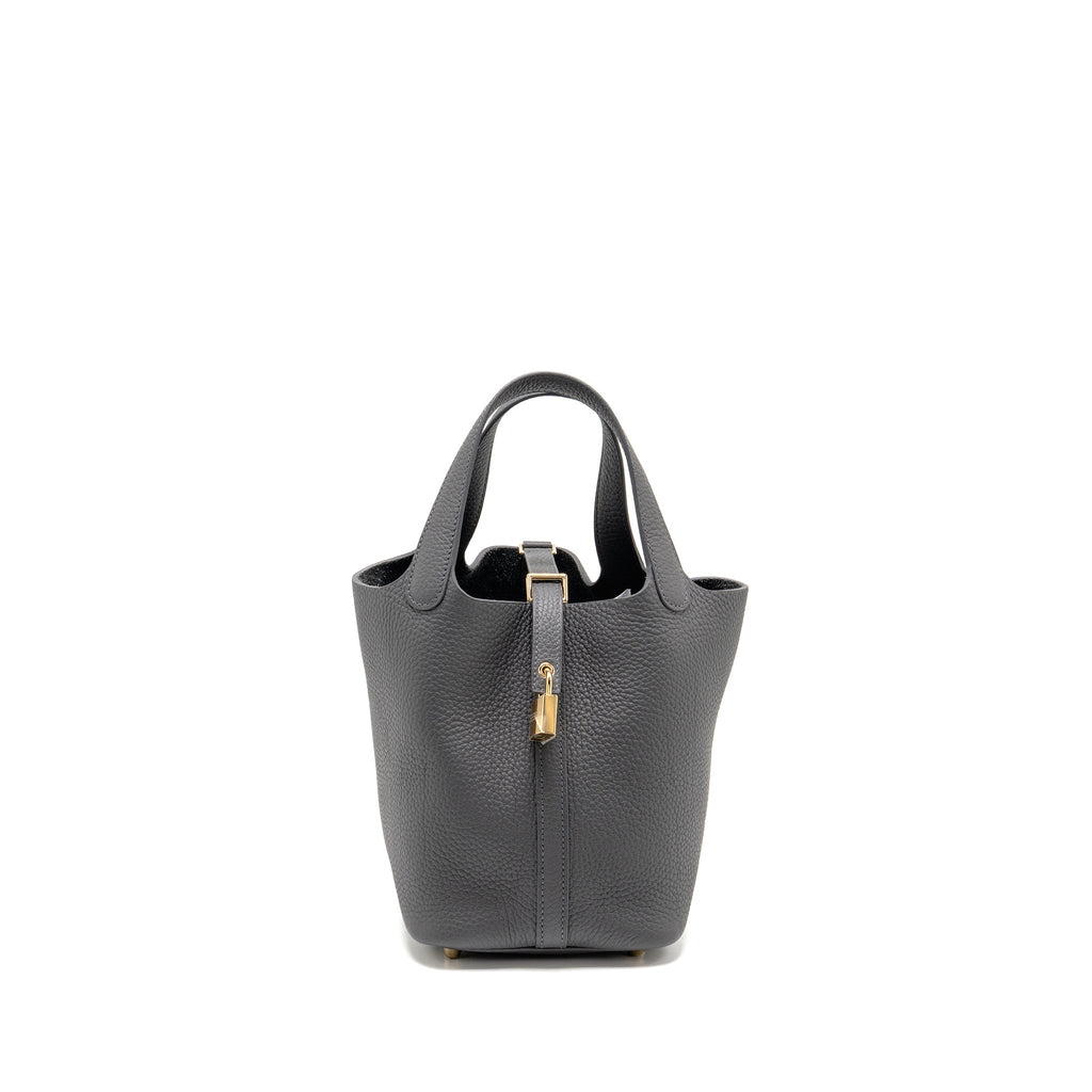 Hermes Picotin 18 Lock bag Clemence Ardoise LGHW