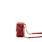 Saint laurent/YSL Paris 80’s quilted vanity crossbody bag calfskin red GHW