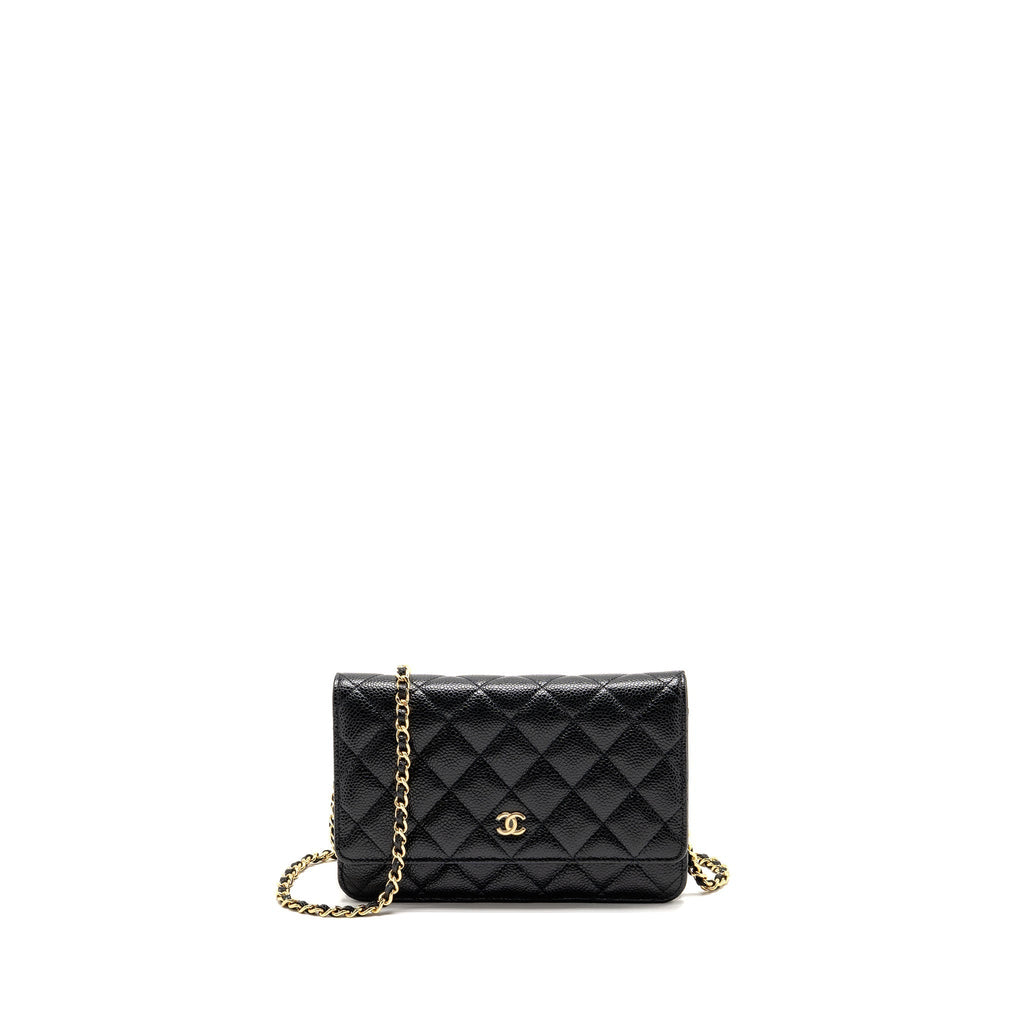 CHANEL CLASSIC WALLET ON CHAIN CAVIAR BLACK GHW
