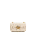 Gucci medium GG Marmont Shoulder Bag Matelasse Chevron Leather White GHW
