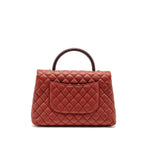 CHANEL LARGE COCO HANDLE WITH LIZARD HANDLE CAVIAR RED GHW