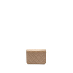 CHANEL MINI FLAP CLUTCH WITH CHAIN CAVIAR DARK BEIGE LGHW (MICROCHIP)
