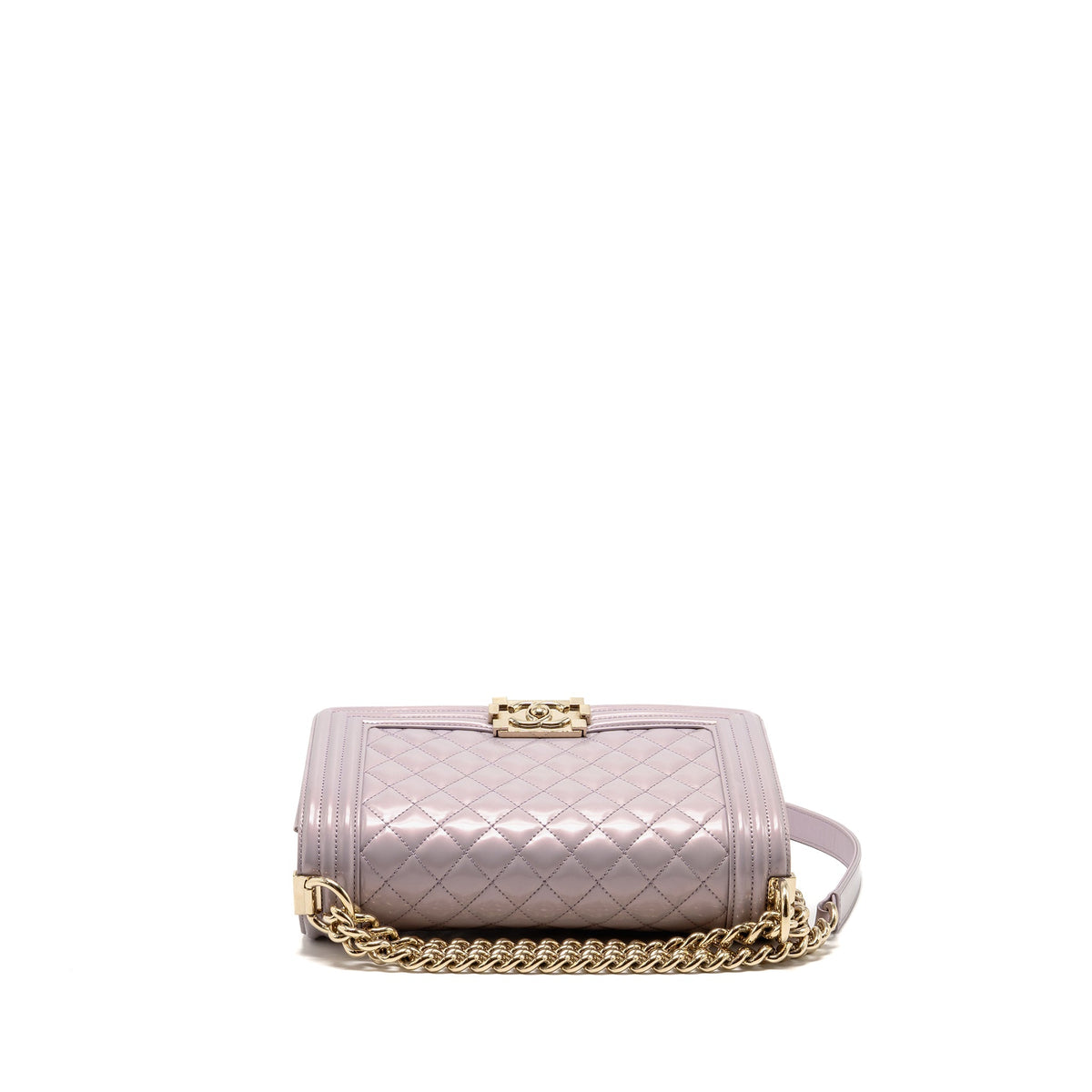 Chanel 16P Medium Boy Bag IRIDESCENT Glazed Calfskin Light Purple LGHW