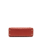 CHANEL LARGE COCO HANDLE WITH LIZARD HANDLE CAVIAR RED GHW