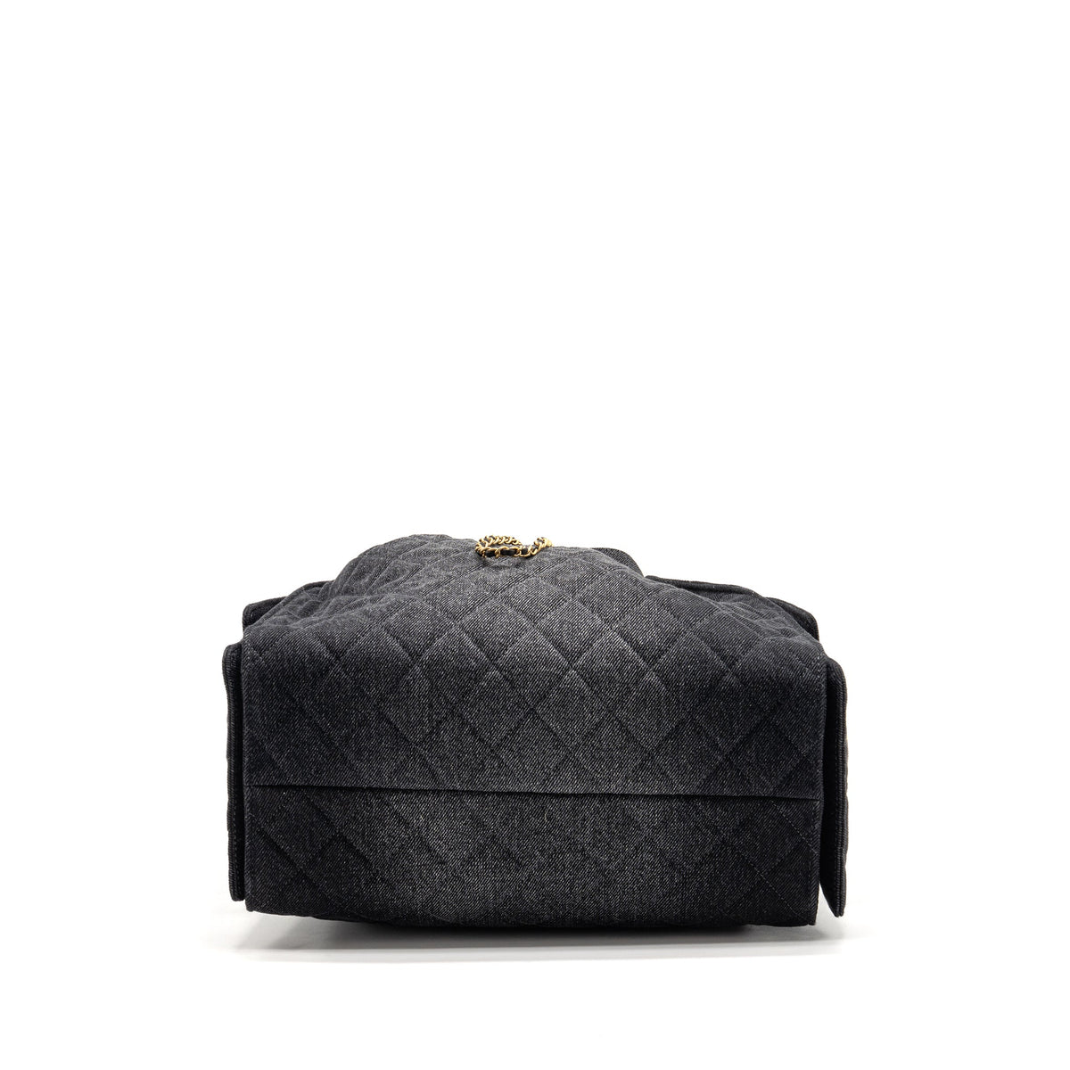 CHANEL 25 MEDIUM HANDBAG WASHED DENIM BLACK GHW (MICROCHIP)
