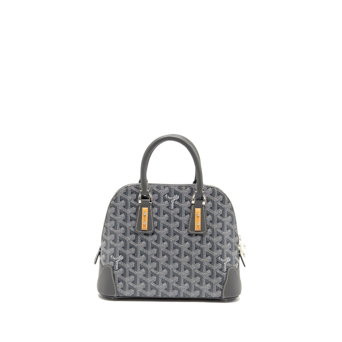 GOYARD VENDOME MINI BAG GOYARDINE CANVAS/CHEVROCHES CALFSKIN GREY SHW