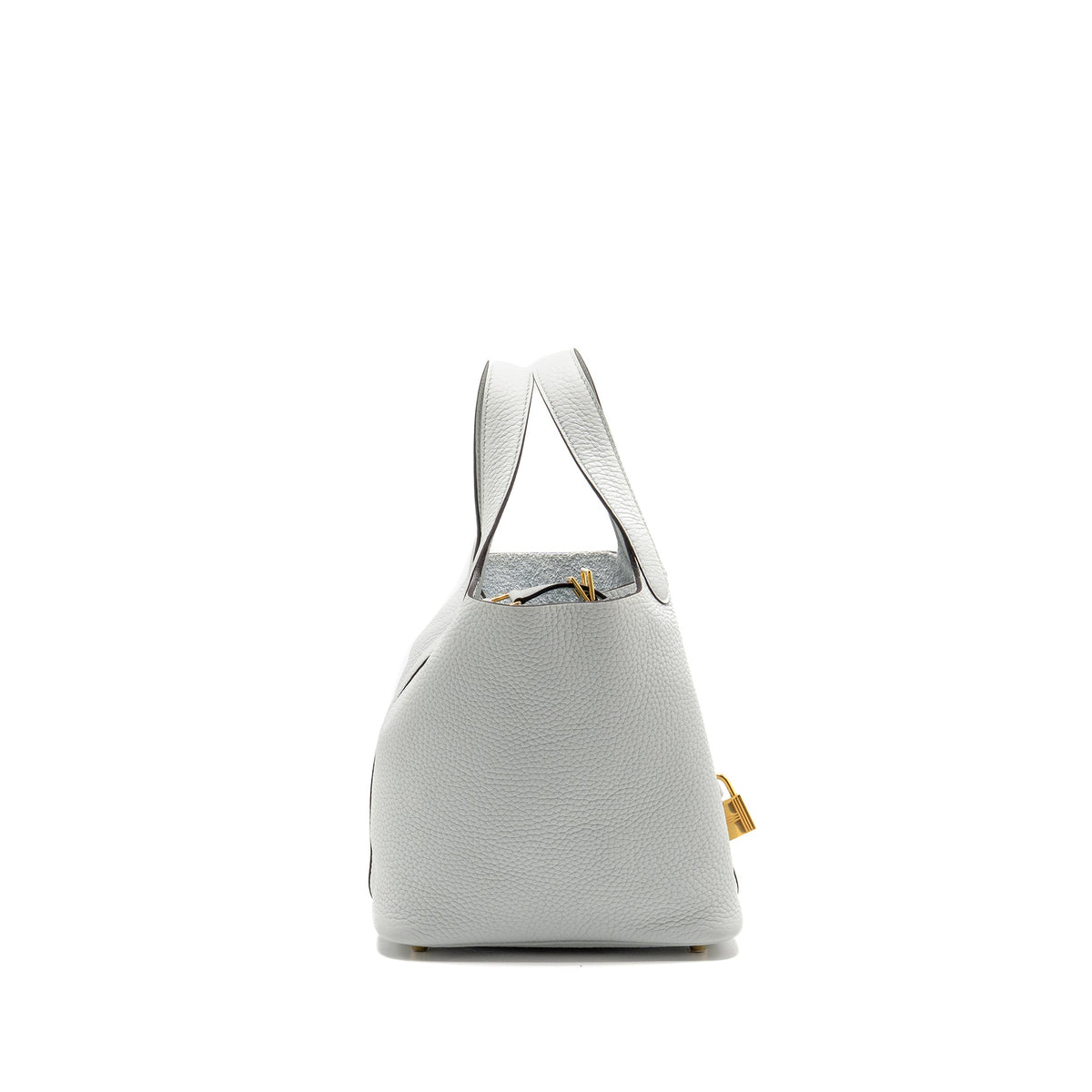 Hermes Picotin 18 Lock Bag Clemence Blue Pale GHW