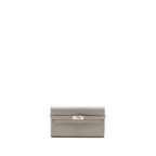 HERMES KELLY CLASSIC LONG WALLET EPSOM GREY SHW