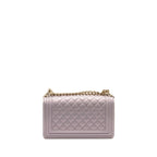 Chanel 16P Medium Boy Bag IRIDESCENT Glazed Calfskin Light Purple LGHW