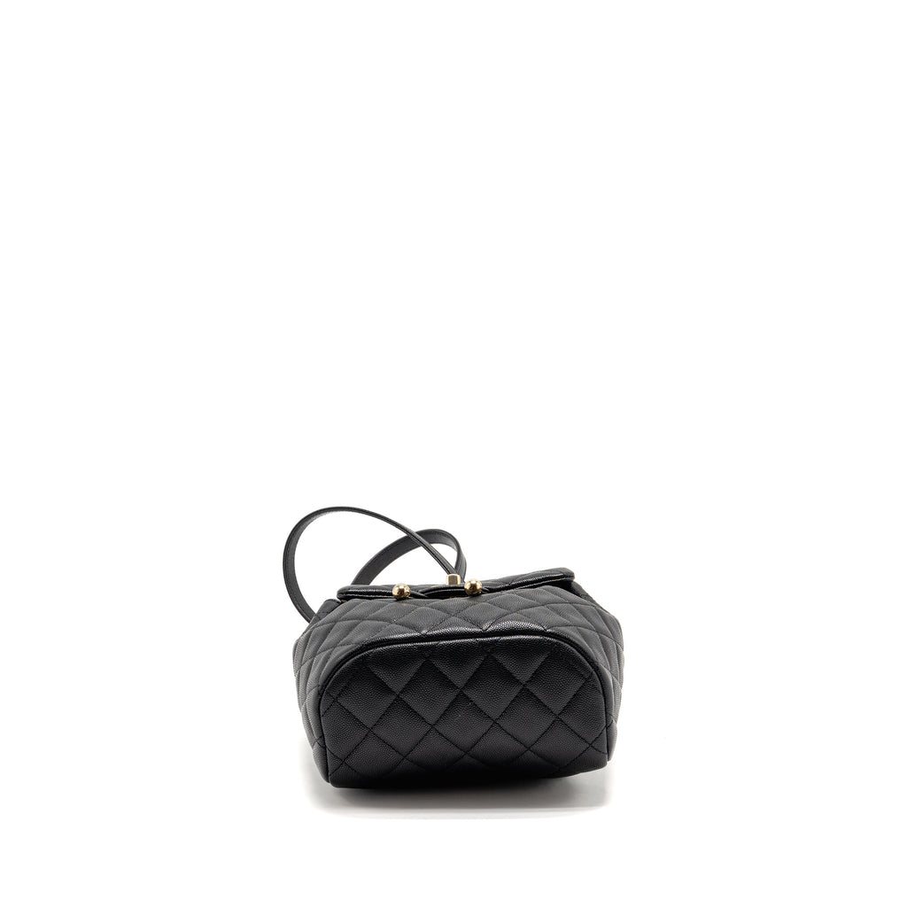 CHANEL QUILTED MINI BACKPACK CAVIAR BLACK LGHW (MICROCHIP)