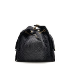 CHANEL 25 MEDIUM HANDBAG WASHED DENIM BLACK GHW (MICROCHIP)