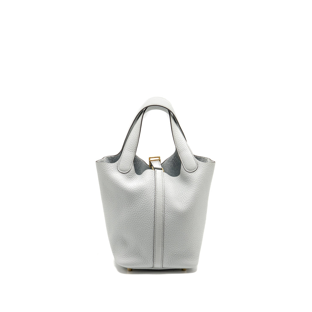 Hermes Picotin 18 Lock Bag Clemence Blue Pale GHW
