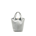 Hermes Picotin 18 Lock Bag Clemence Blue Pale GHW