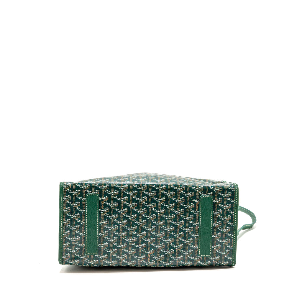 Goyard Saint Leger Backpack with Bulldog Print Goyardine Canvas/Calfskin Green SHW