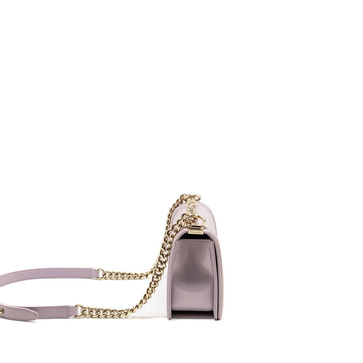 Chanel 16P Medium Boy Bag IRIDESCENT Glazed Calfskin Light Purple LGHW