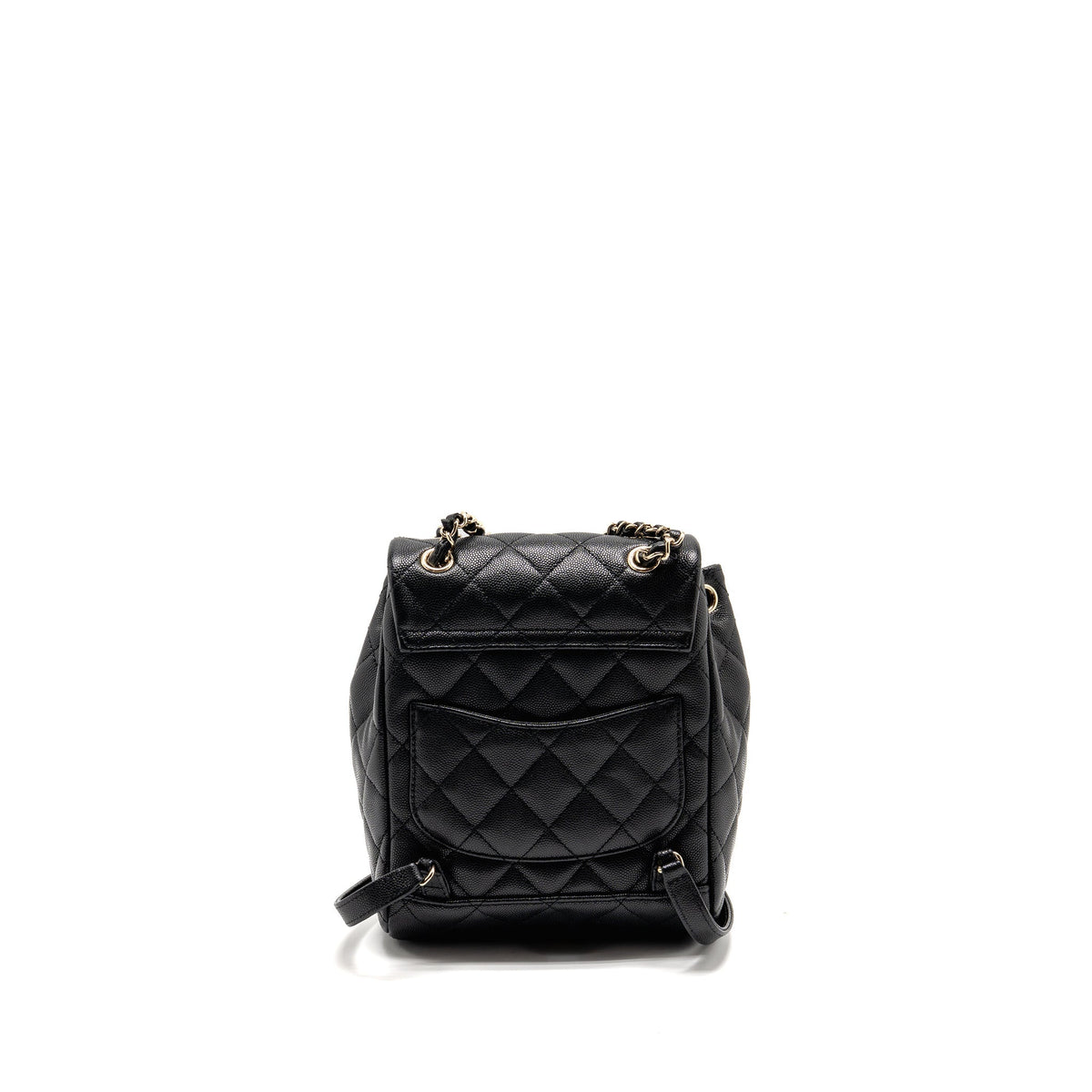CHANEL QUILTED MINI BACKPACK CAVIAR BLACK LGHW (MICROCHIP)