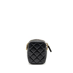CHANEL 22C MY PERFECT MINI CAMERA CASE WITH CHAIN LAMBSKIN BLACK GHW (MICROCHIP)