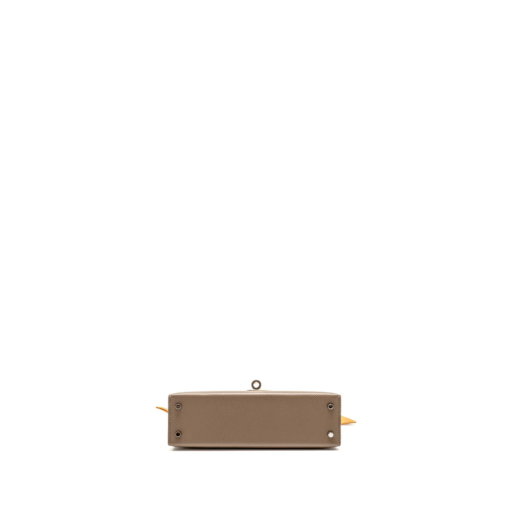 Hermes Mini Kelly II Epsom Etoupe/ Alezan/ Biscuit SHW
