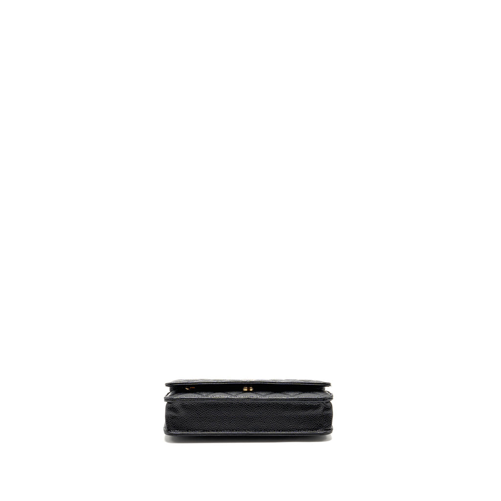 CHANEL CLASSIC WALLET ON CHAIN CAVIAR BLACK GHW