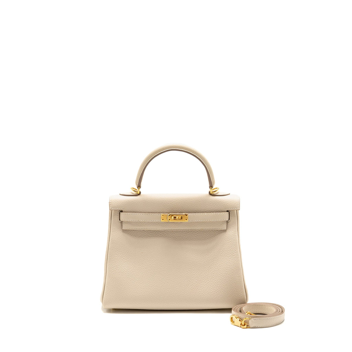 Hermes Kelly 25 Togo Craie GHW