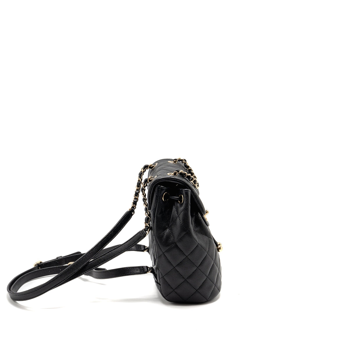 CHANEL QUILTED MINI BACKPACK CAVIAR BLACK LGHW (MICROCHIP)
