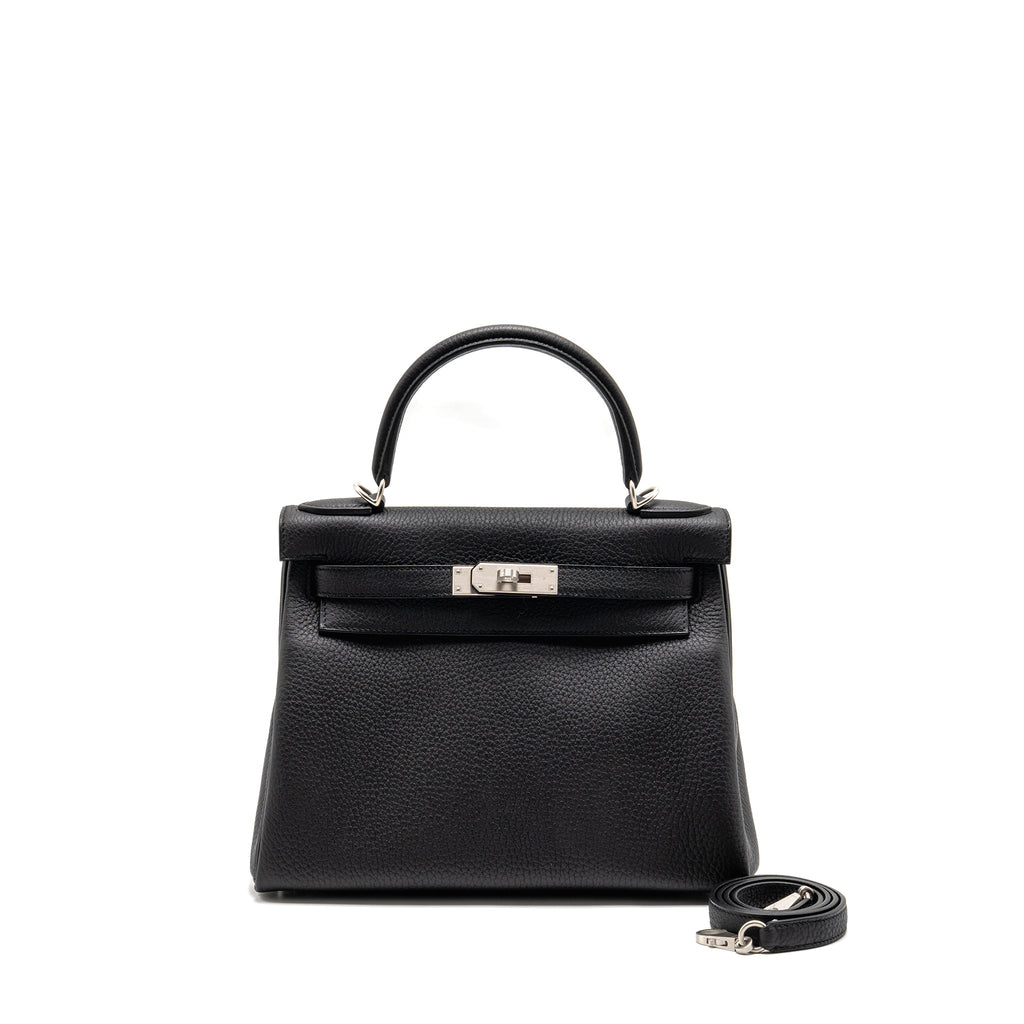 HERMES KELLY 28 TOGO BLACK BRUSHED SHW