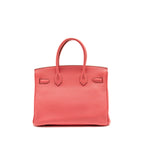 Hermes Birkin 30 Clemence Rose Lipstick SHW