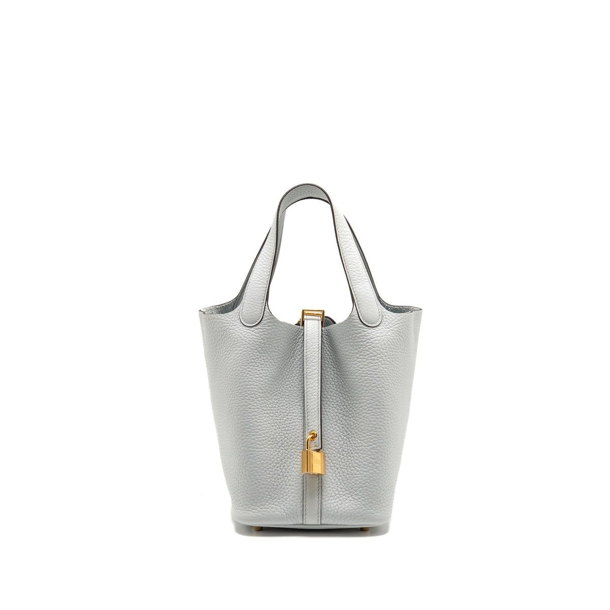 Hermes Picotin 18 Lock Bag Clemence Blue Pale GHW