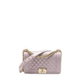 Chanel 16P Medium Boy Bag IRIDESCENT Glazed Calfskin Light Purple LGHW
