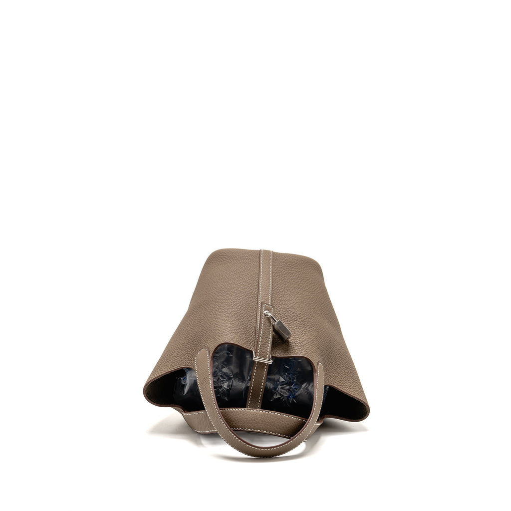 Hermes Picotin 18 Lock Bag Clemence Etoupe SHW