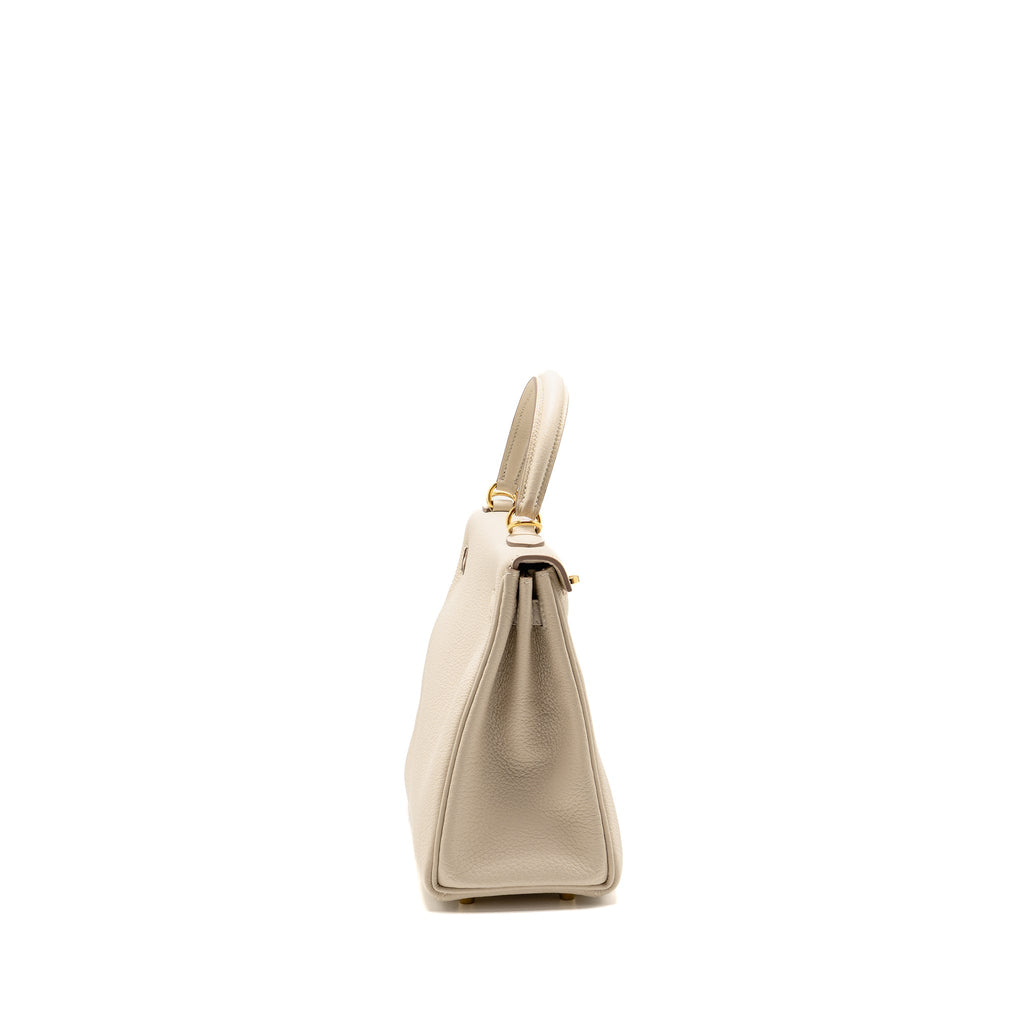 Hermes Kelly 25 Togo Craie GHW