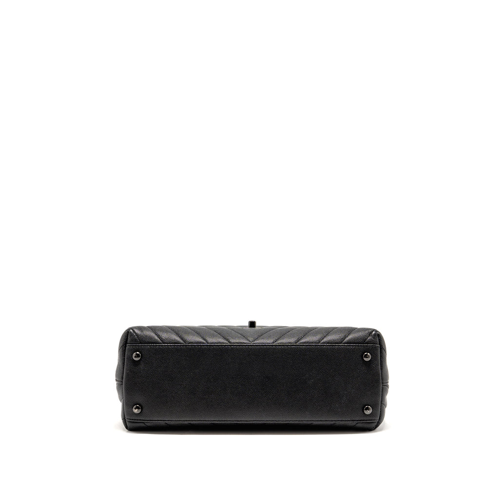 Chanel Large Coco Handle Flap Bag Caviar SO Black