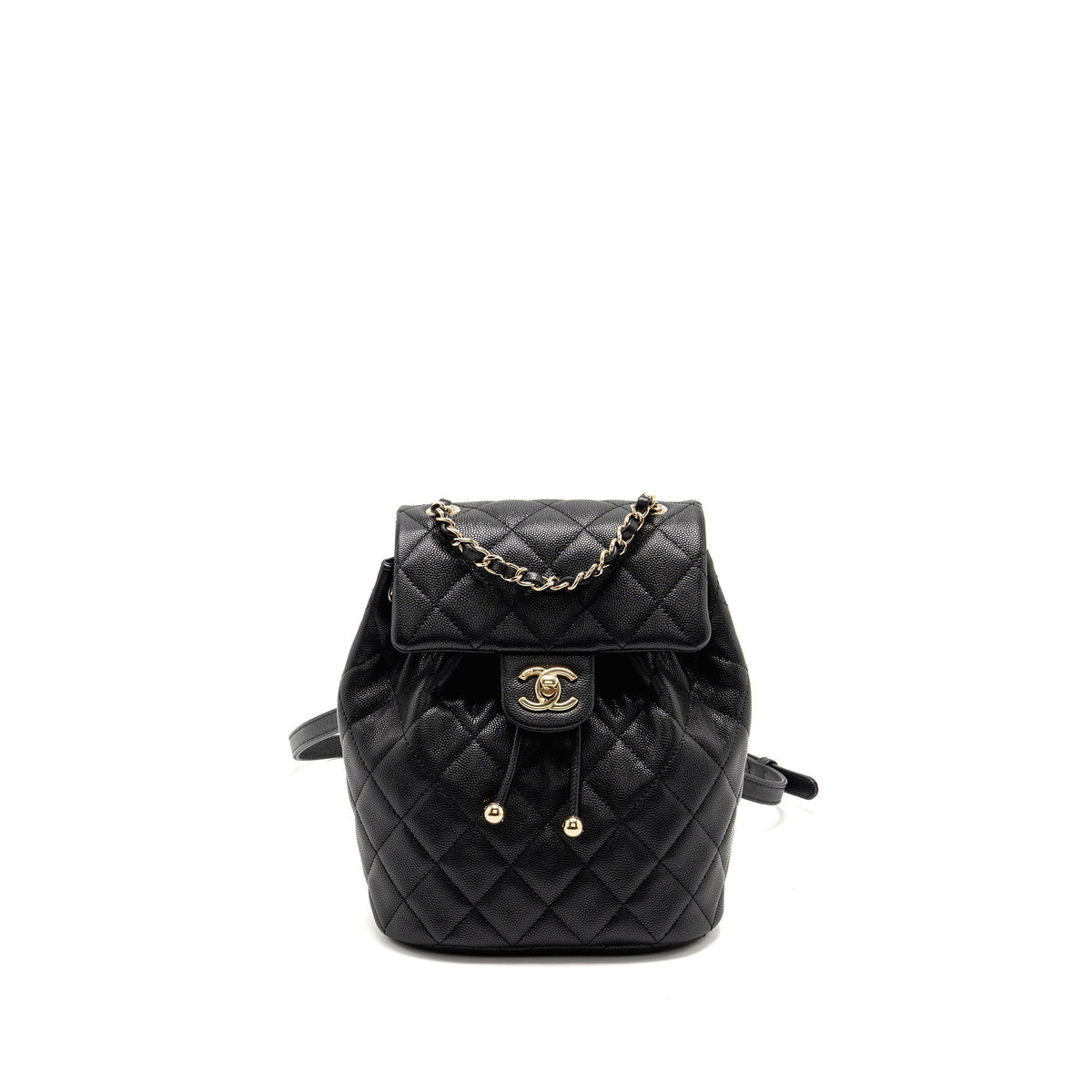 CHANEL QUILTED MINI BACKPACK CAVIAR BLACK LGHW (MICROCHIP)