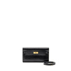 HERMES KELLY TO GO LIZARD NILOTICUS LISSE BLACK GHW