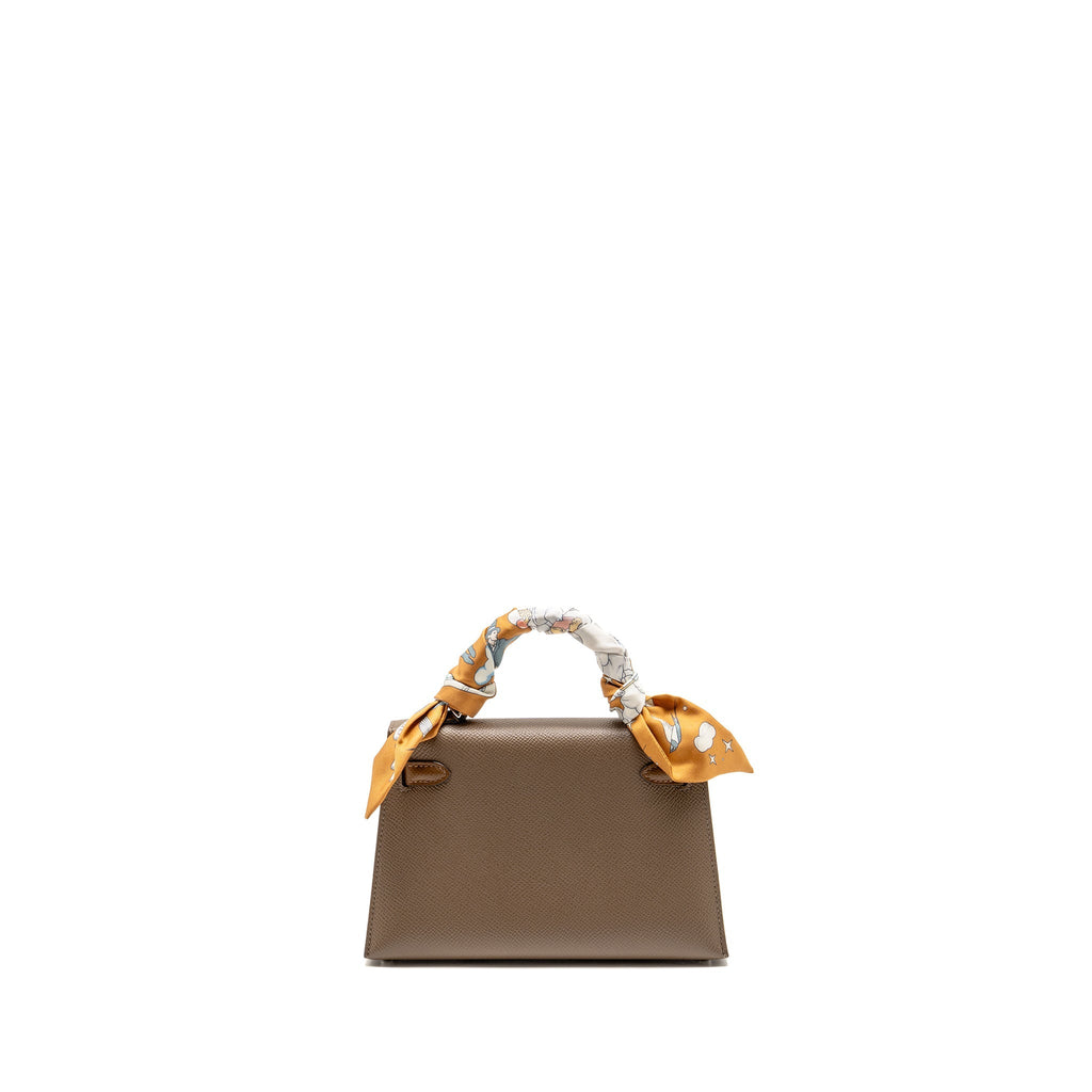 Hermes Mini Kelly II Epsom Etoupe/ Alezan/ Biscuit SHW
