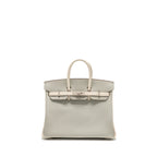 Hermes Birkin 25 Special Order Chèvre Mysore Gris Perle/Craie Brushed SHW