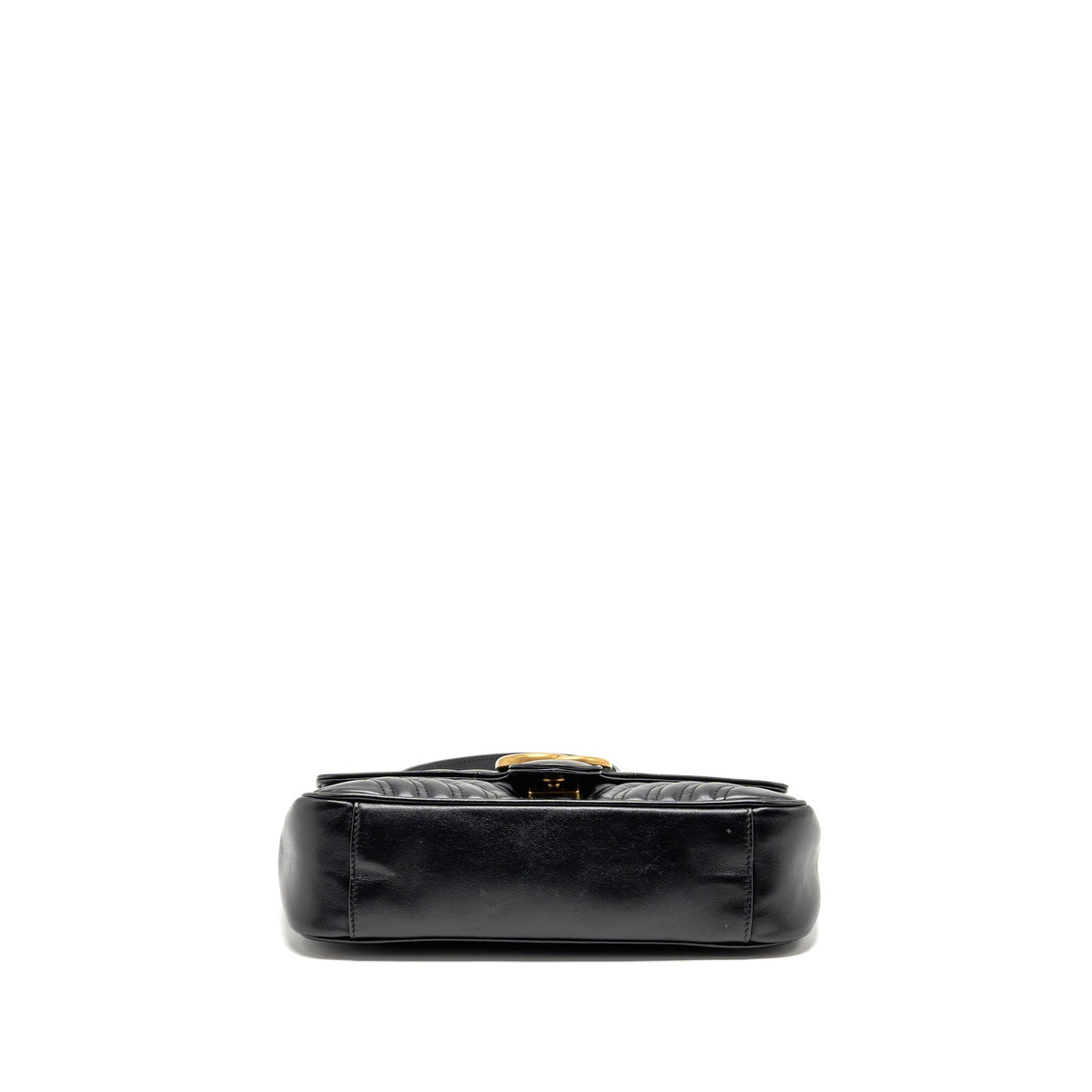 GUCCI MEDIUM GG MARMONT SHOULDER BAG CALFSKIN BLACK GHW