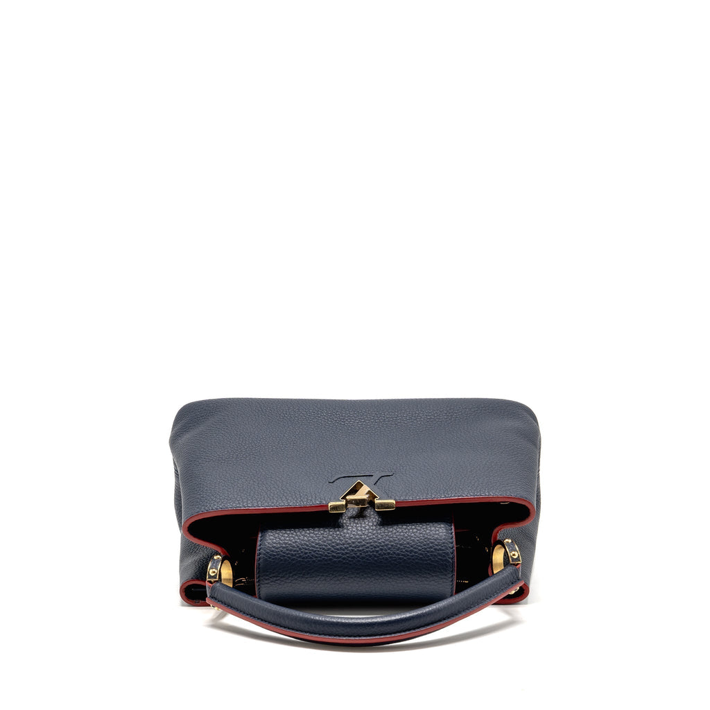 LOUIS VUITTON CAPUCINES PM TAURILLON LEATHER MARINE BLUE GHW