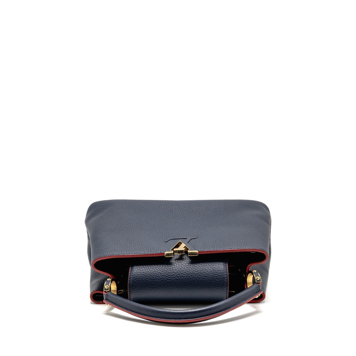 LOUIS VUITTON CAPUCINES PM TAURILLON LEATHER MARINE BLUE GHW