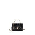 CHANEL 25S MINI COCO CRUSH HANDLE BAG CAVIAR BLACK LGHW (MICROCHIP)