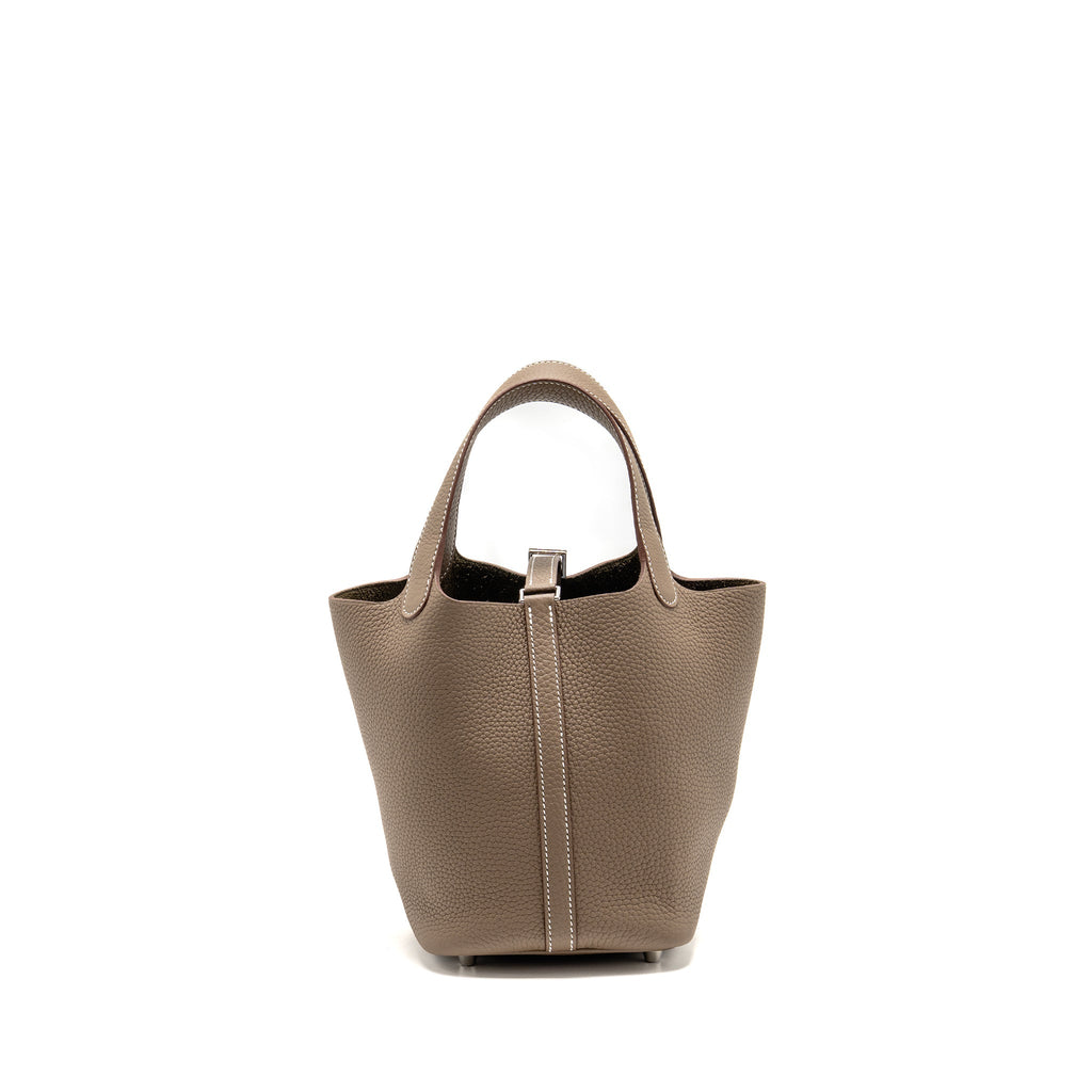 Hermes Picotin 18 Lock Bag Clemence Etoupe SHW