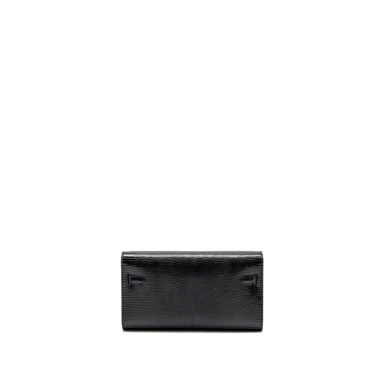 HERMES KELLY TO GO LIZARD NILOTICUS LISSE BLACK GHW