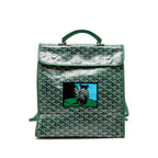 Goyard Saint Leger Backpack with Bulldog Print Goyardine Canvas/Calfskin Green SHW