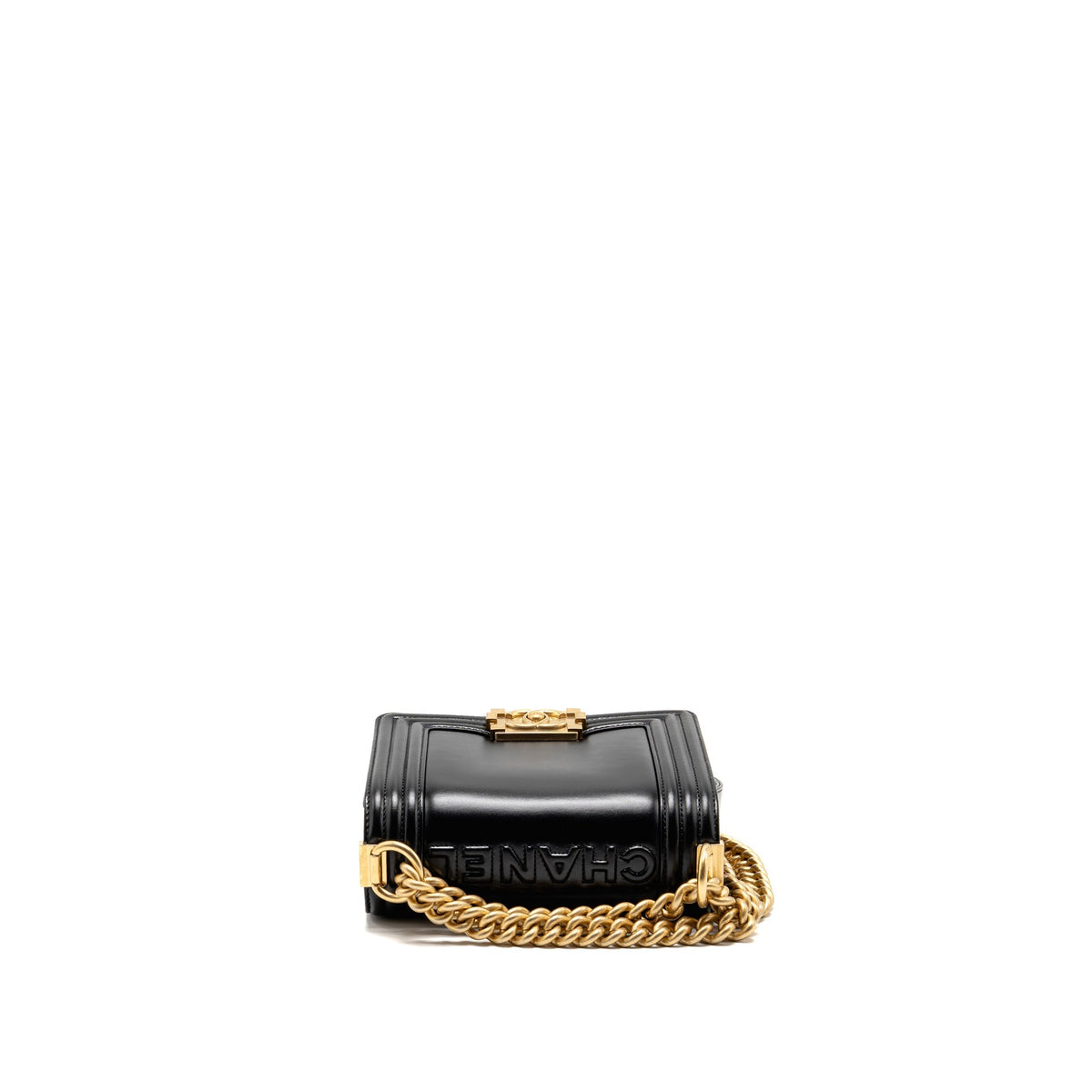 Chanel square boy bag calfskin black GHW (microchip)