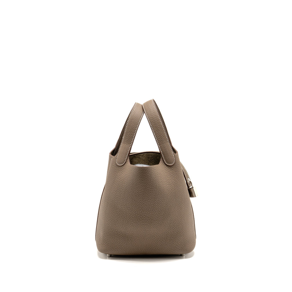 Hermes Picotin 18 Lock Bag Clemence Etoupe SHW