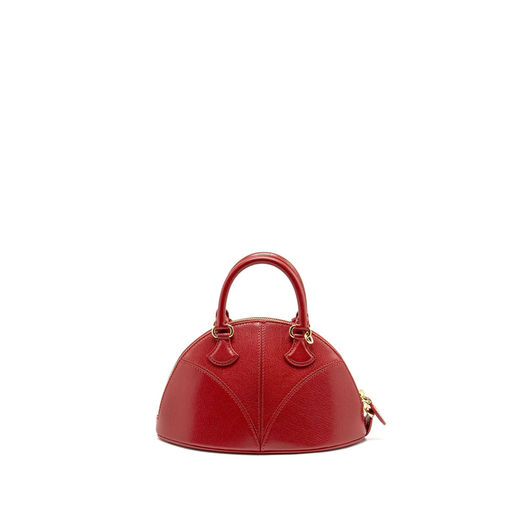 BVLGARI MARQUISE SMALL TOP HANDLE BAG ROYAL RUBY GOAT LEATHER RED GHW