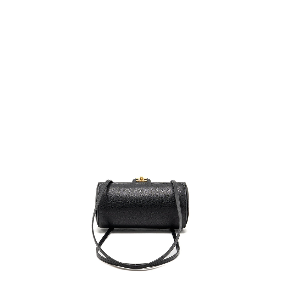 CHANEL 26P PREPPY BOWLING SHOULDER BAG CAVIAR BLACK GHW (MICROCHIP)